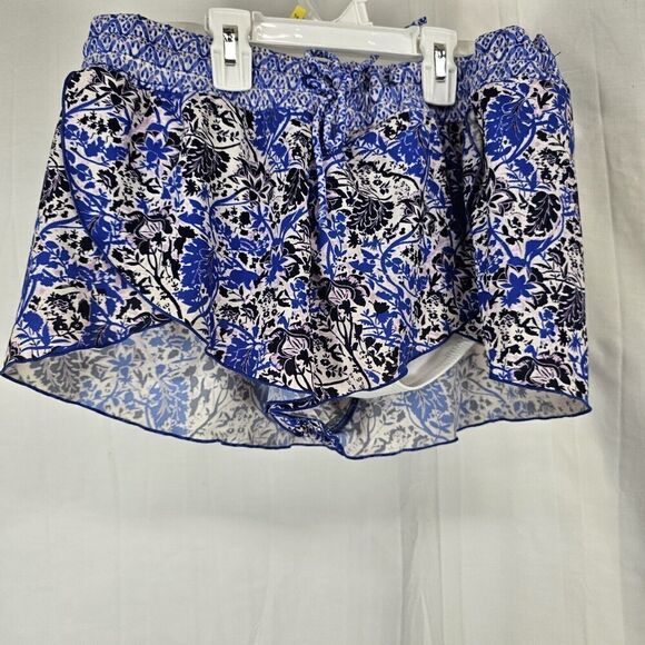 Athleta Floral Butterfly Shorts Swim Lined Running Size Medium - Picture 1 of 6